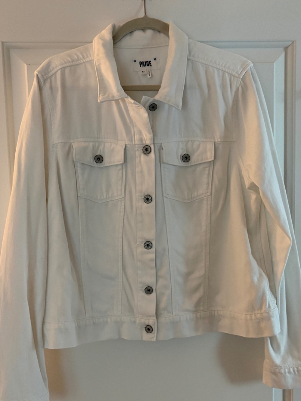 PAIGE White Denim Jean Jacket Women’s XL
